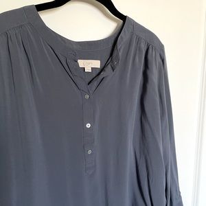 LOFT Blue Gray Blouse (Size L)